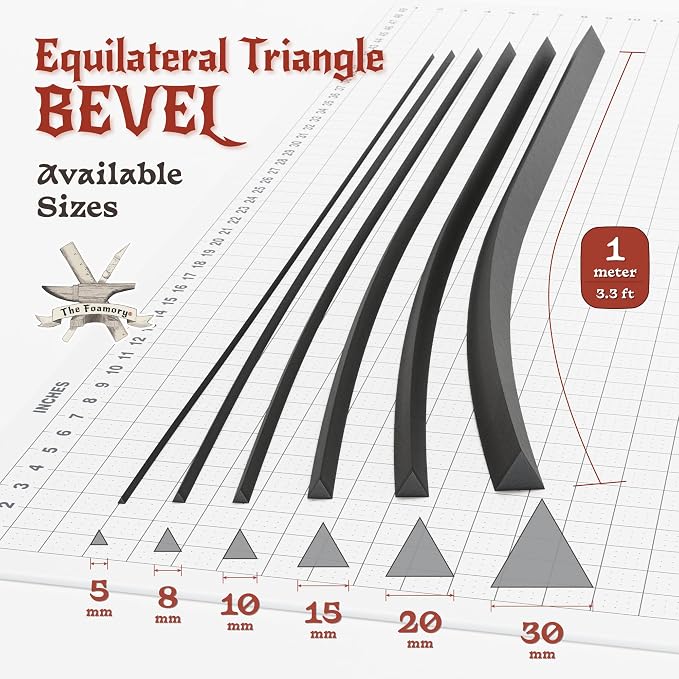 The Foamory's Instant Edge EVA Foam Pre Cut Equilateral Triangle Bevel. 5-30mm - Image 3