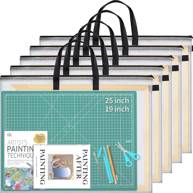 YOPCDJ 5 Pcs 25x19 inches Art Portfolio Case, Storage Chart Art Portfolio Bag by YOPCDJ