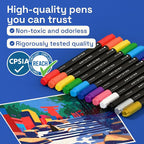 ARTISTRO 12 Precision Dual-Tip Acrylic Paint Markers – Paint Pens Set - Image 7