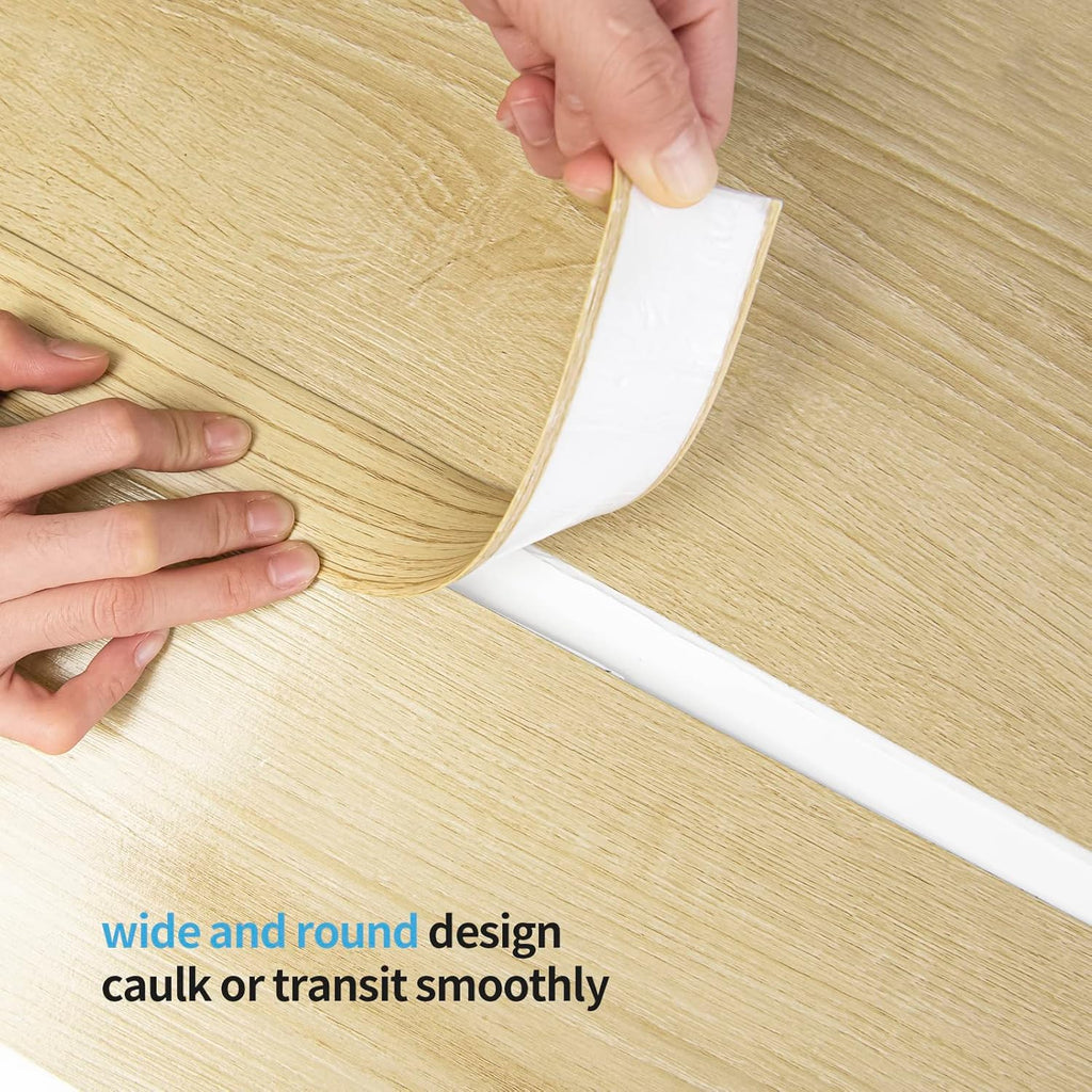 Art3d Self Adhesive Vinyl Floor Transition Strip Laminate Floor Strip Floor Flat Divider Strip for Joining Floor Gaps Carpet Threshold Transition Floor Tiles (4 FT, 1.57in, Aspen Yellow)