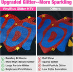 VinylRus Hot Pink Glitter HTV Heat Transfer Vinyl Roll - Image 7