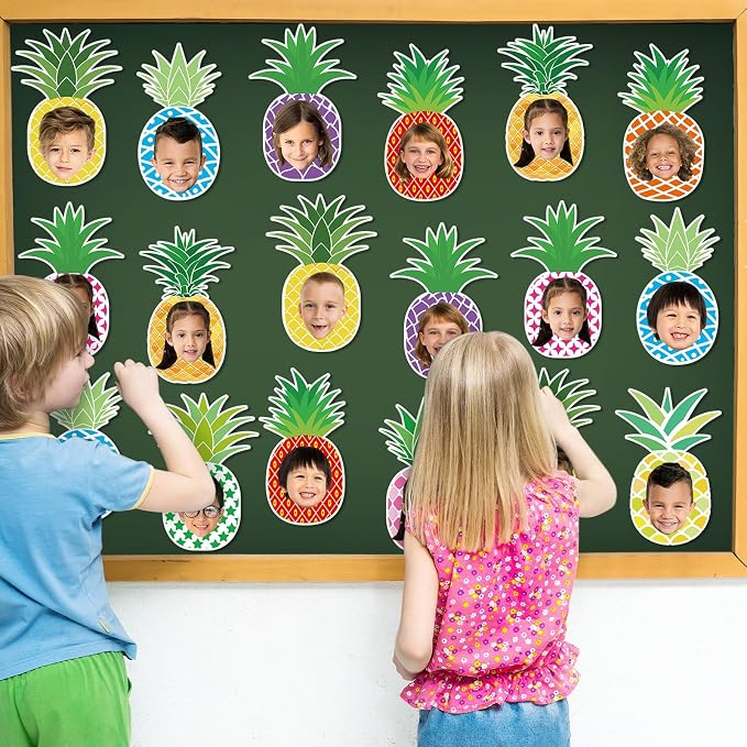 gisgfim 80Pcs Summer Cutouts Pineapple Decoration Bulletin Board Luau Tropical - Image 5