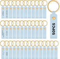 Wavyknot 50 Pcs PU Leather Keychain Blanks Bulk Laser Engraving Blanks Keychain by Wavyknot