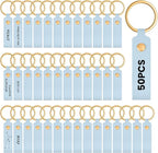 Wavyknot 50 Pcs PU Leather Keychain Blanks Bulk Laser Engraving Blanks Keychain by Wavyknot