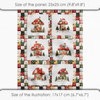 Christmas Patchwork Mushroom House Fabric Panel – Single Continuous Cotton - Image 6