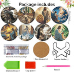 8 Pack Diamond Art Coasters, Jesus Christ Diamond Painting Coasters Kits | - Image 2