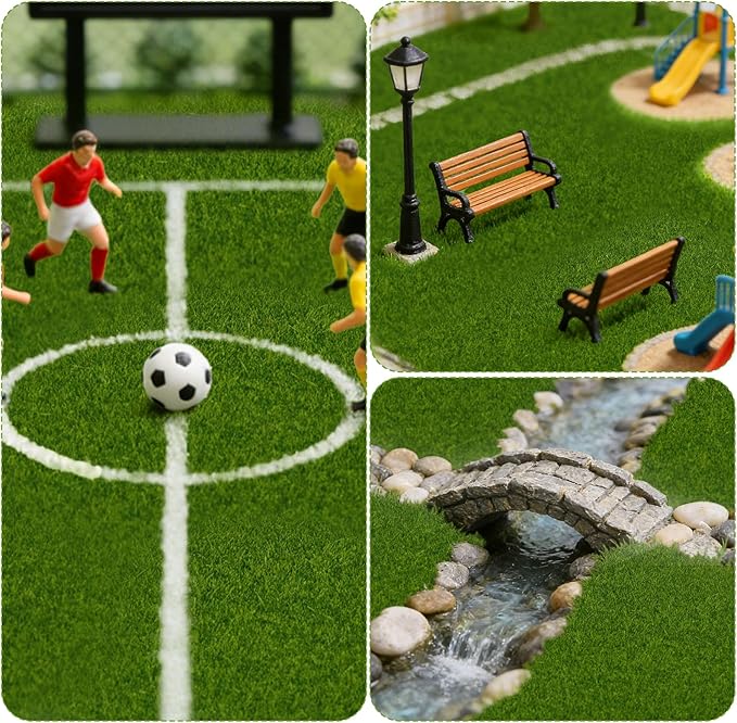 4Pcs 6x6 Inch Fake Grass for Crafts, Miniature Artificial Grass | Premium - Image 7