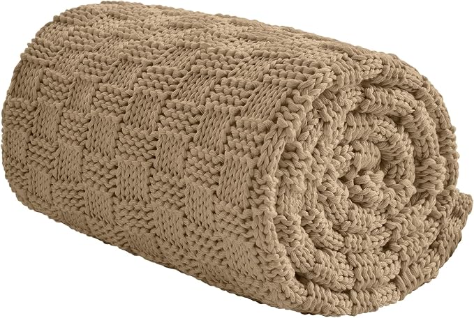 Knitted Weighted Blanket Kids, No Beads Heavy Blanket 40” x 60'' 7lbs, by Unknown