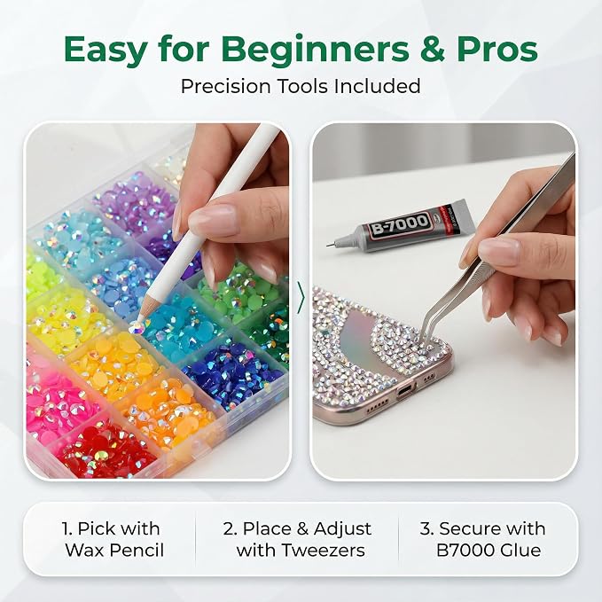 33000Pcs Rhinestones for Bedazzling, 3mm Bedazzler Kit - Image 6