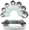 Spring Chef Magnetic Measuring Cups & Spoons Set of 15, Mint | Stackable by SpringChef