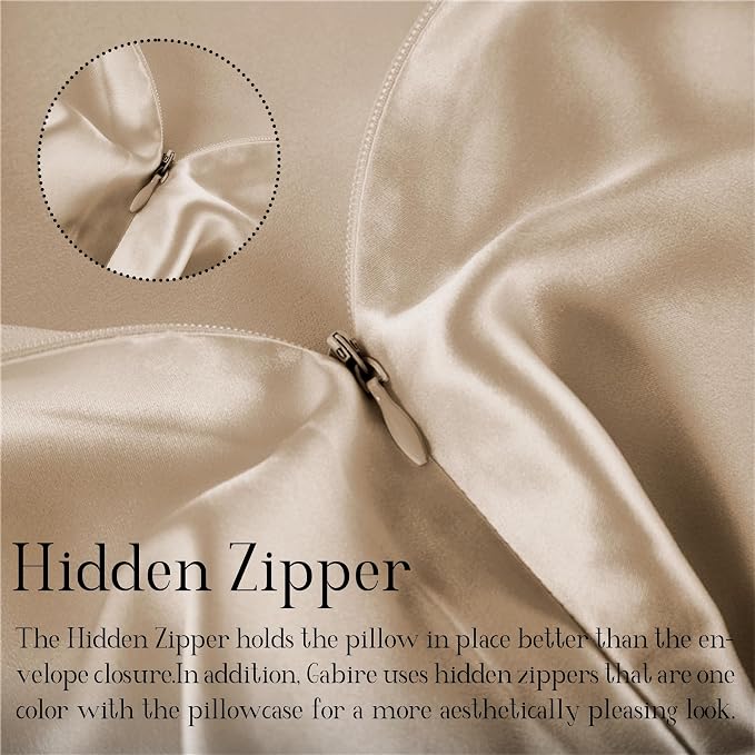 Gabire Mulberry Silk Pillowcases Set of 2, Both Sides Real Silk Pillow Covers - Image 4