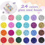 4500pcs Seed Beads 24 Colors 4mm Round Beads - Image 3