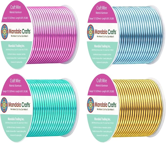 Mandala Crafts 13 Gauge Pastel Anodized Aluminum Craft Wire, 240 FT | Colored by MandalaCrafts