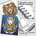 FUNLAVIE Adult Coloring Book – Mandala Animal Designs, Spiral Bound Premium - Image 4