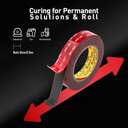 3M Double Sided Tape, Heavy Duty, 1” x 18Ft, 2 Pack | Very High Bonding - Image 5
