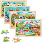 Puzzles for Kids Ages 4-6, 4 Packs 24 Piece Wooden Jigsaw Puzzle for Toddlers by Unknown