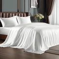 BEDELITE King Size Sheets Set, Luxury Soft White Satin Sheets by BEDELITE