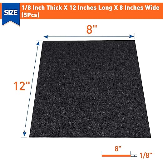 MAGZO 5Pcs Adhesive Foam Padding 1/8 in Thick X 12 in X 8 in | Closed Cell - Image 2