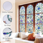 Windimiley Stained Glass Window Privacy Film: 3D Violet Floral Decorative - Image 6