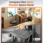 Huuger Folding Desk with Storage Shelf, 31.5 Inch Foldable Computer Table - Image 3