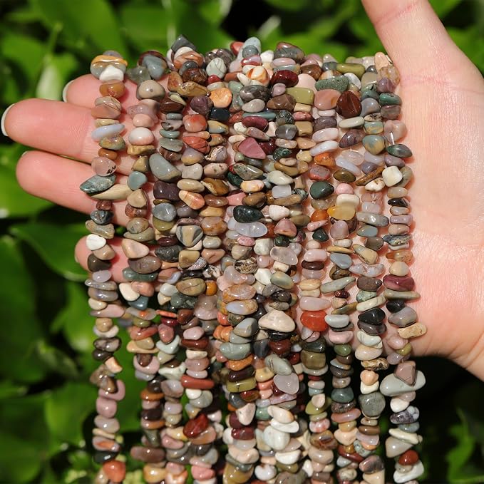 400pcs Natural Chip Stone Beads - Image 6