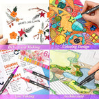 Caliart 34 Double Tip Brush Pens Art Markers - Image 7