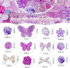 350 Pieces 3D Resin ABS Colorful Rose Flower Bows Butterfly Charms - Image 3