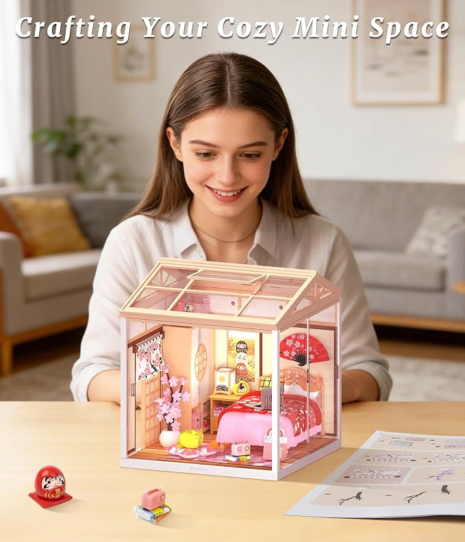 Sakura Japanese Bedroom Miniature House Kit – DIY Dollhouse - Image 5