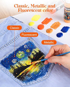 Fabric Paint, Yeeart 30 Colors Permanent Soft Fabric Paint Set - Image 6