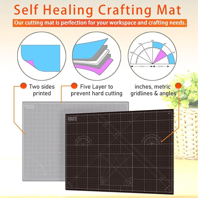 Self Healing Cutting Mat A1 24"x 36" Double Sided Black Mat - Image 4