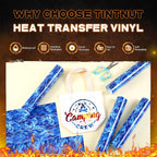 Tintnut Blue Flame Heat Transfer Vinyl, stretch washable, suitable - Image 3