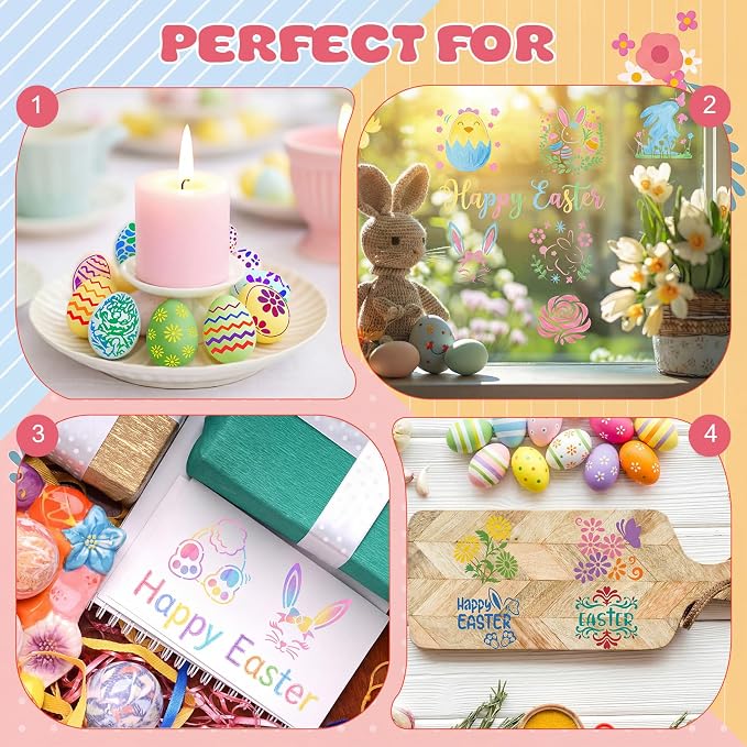 Marspark 72 Pcs Small Stencils for Crafts Reusable 3 Inch Stencils for Painting - Image 5