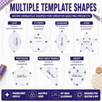 The Quilted Bear Star Quilting Templates – 8 Clear Non-Slip Acrylic Quilt - Image 9