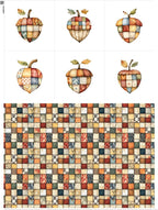 Patchwork Acorn Cotton Fabric Panel – 6 Designs + Bonus Sheet 29.5×19.6 inch by FabricsTown