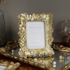 Cuspin 3.5x5 Picture Frame Small Gold Frames, Vintage Gold Palm Leaves Textured - Image 6