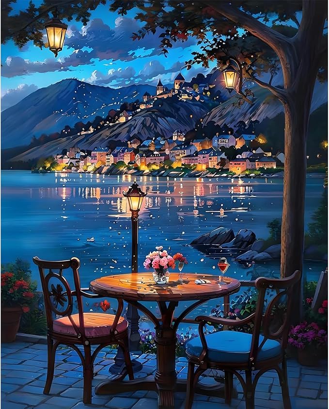 Paint by Numbers Kit for Adults, Night DIY Acrylic Painting Kit, 16x20 Inch | by CytheronDIYKit