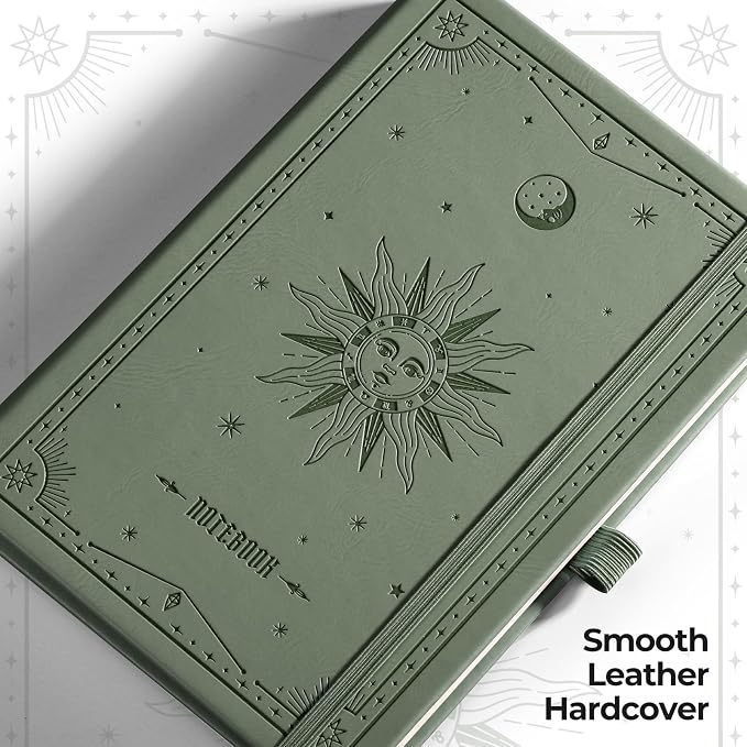 EMSHOI Graph Grid Journal Notebook, 320 Pages, A5 Size | Leather Hardcover - Image 2