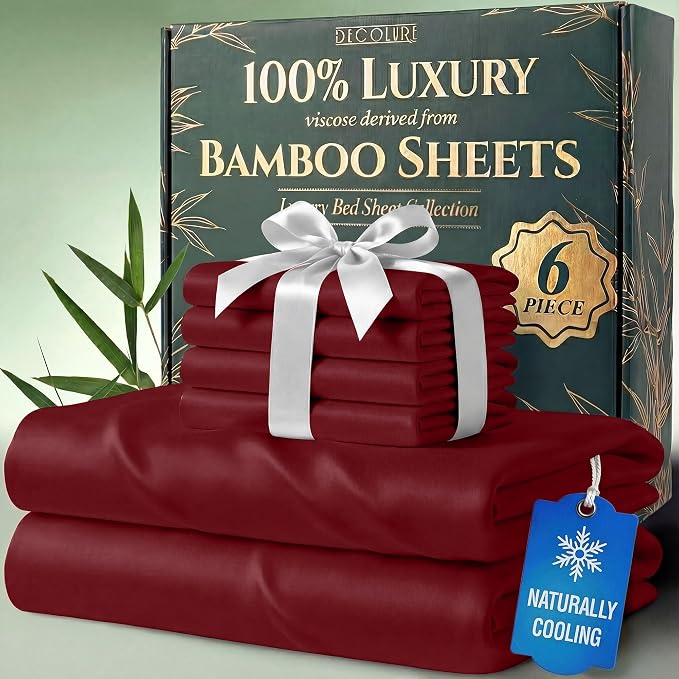 DECOLURE 100% Viscose Derived from Bamboo Sheets Full Size by DECOLURE