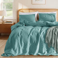 LBRO2M 100% France Linen Duvet Cover Set Queen Size 3 Pcs Natural Flax by LBRO2MBedding