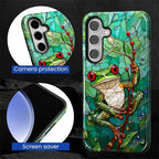 for Samsung Galaxy S25 Plus Case, Frog Stained Glass Pattern Glossy 2 in 1 - Image 6