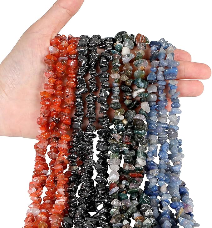 LAIDANLA Red Agate 400pcs Natural Chip Stone Beads 5-8mm Healing Crystal - Image 3