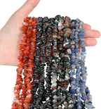 LAIDANLA Black Hematite 400pcs Natural Chip Stone Beads 5-8mm Healing Crystal - Image 3