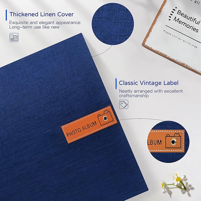 Popotop Large Photo Album Self Adhesive 4x6 5x7 8x10 Scrapbook Album DIY - Image 3