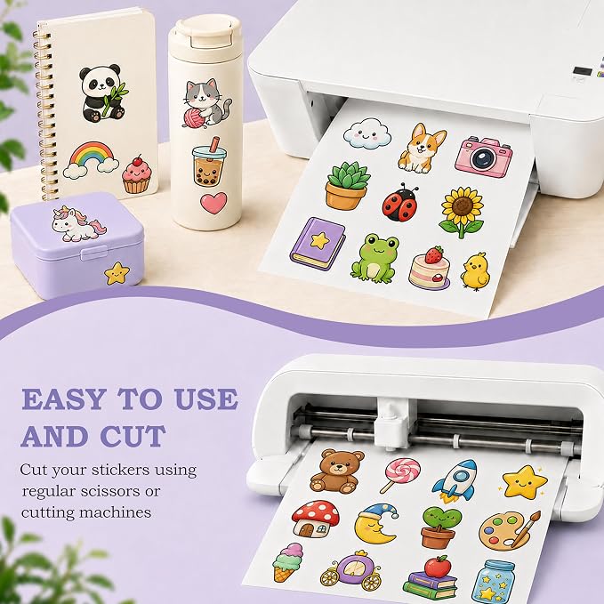 Aevdor 120-Sheet Glossy White Printable Vinyl Sticker Paper, Inkjet | Glossy - Image 5