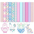 Tintnut Easter Permanent Vinyl 10Pcs 12"x10" Pink Plaid Adhesive Vinyl | Spring by Tintnut