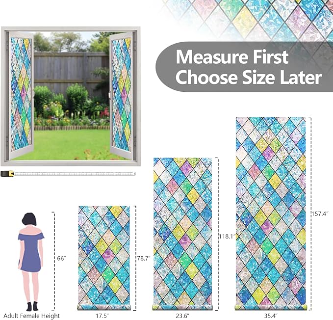 LEMON CLOUD Window Privacy Film, Stained Glass Window Film, Static Cling - Image 7