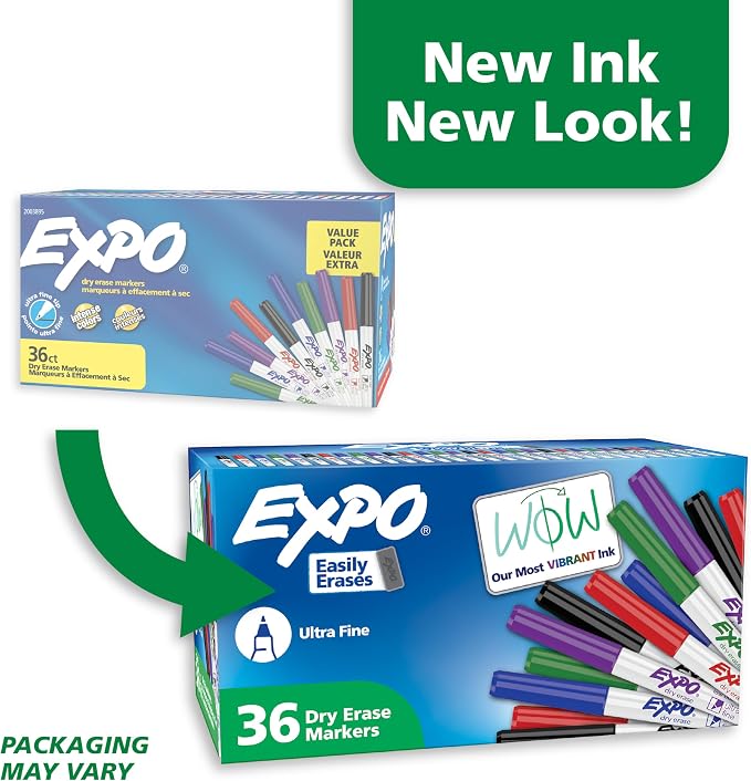 EXPO Dry Erase Markers, Low Odor Ink, Ultra Fine Tip, - Image 2