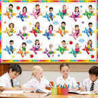gisgfim 80Pcs Crayon Cutouts Back to School Decoration Bulletin Board Colorful - Image 5