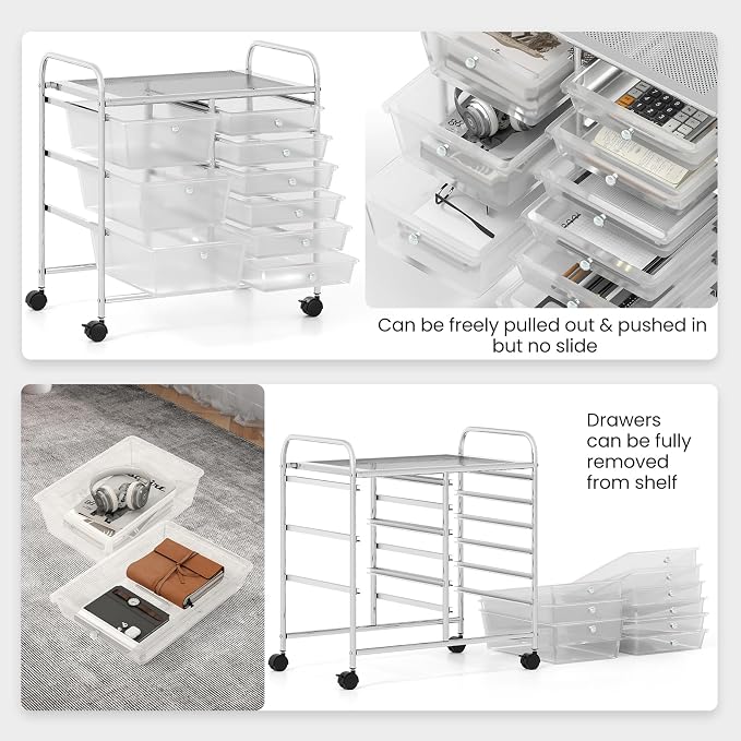 Giantex 9 Drawers Rolling Cart, Classroom Organizers, Storage Cart - Image 5