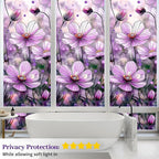 Bloss Flower Privacy Window Film, Faux 3D Floral Stained Glass Windows Film - Image 6